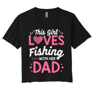 Daughter Fishing Dad Daughter Matching Fishing Women's Crop Top Tee