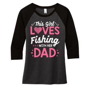 Daughter Fishing Dad Daughter Matching Fishing Women's Tri-Blend 3/4-Sleeve Raglan Shirt