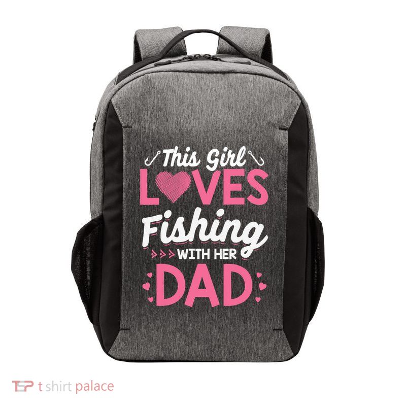 Daughter Fishing Dad Daughter Matching Fishing Vector Backpack