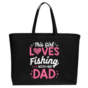 Daughter Fishing Dad Daughter Matching Fishing Cotton Canvas Jumbo Tote