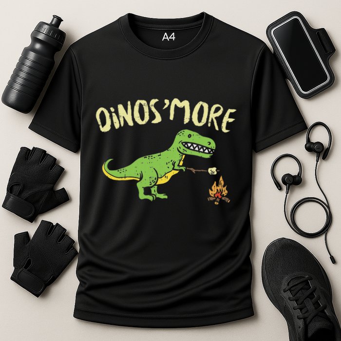 Dinosmore Funny Dino Smore Camping Dinosaur Camp Camper Performance Shirt