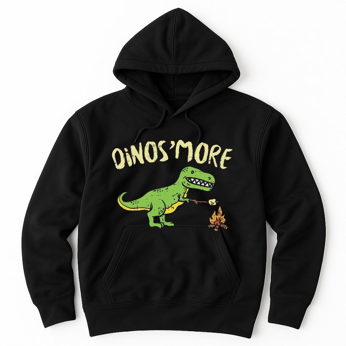 Dinosmore Funny Dino Smore Camping Dinosaur Camp Camper Hoodie