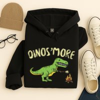 Dinosmore Funny Dino Smore Camping Dinosaur Camp Camper Hoodie