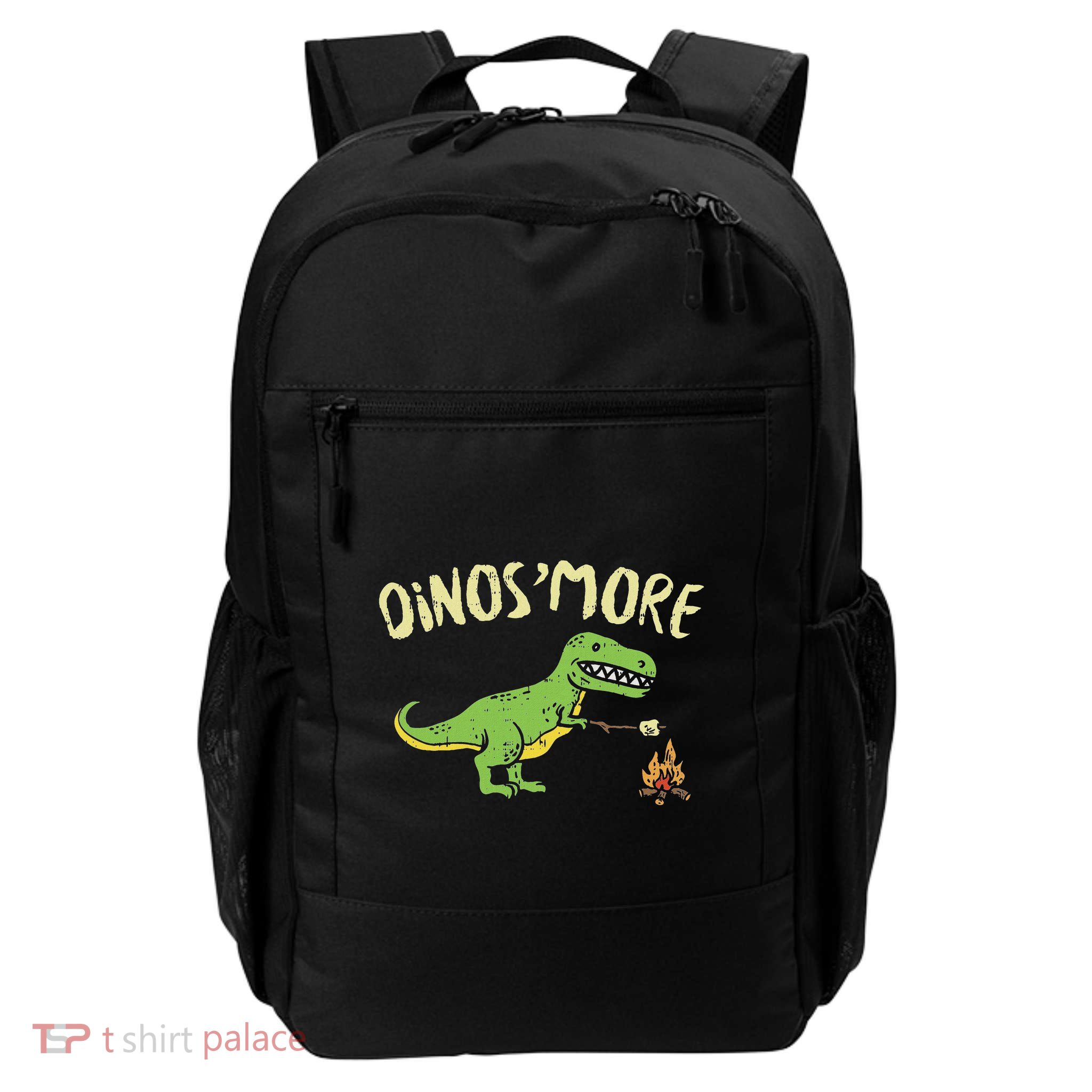 Dinosmore Funny Dino Smore Camping Dinosaur Camp Camper Backpack