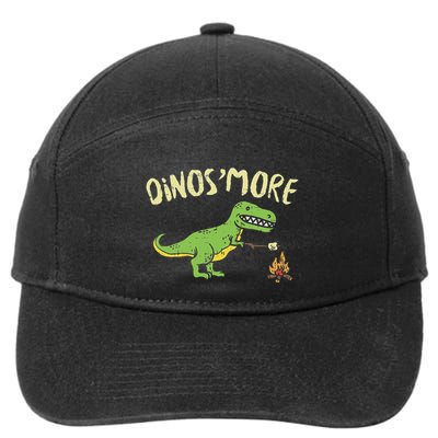 Dinosmore Funny Dino Smore Camping Dinosaur Camp Camper 7-Panel Snapback Hat