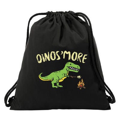 Dinosmore Funny Dino Smore Camping Dinosaur Camp Camper Drawstring Bag