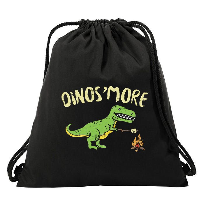Dinosmore Funny Dino Smore Camping Dinosaur Camp Camper Drawstring Bag