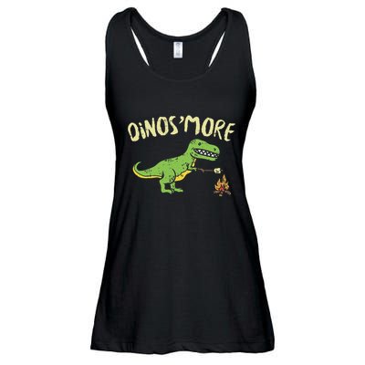 Dinosmore Funny Dino Smore Camping Dinosaur Camp Camper Ladies Essential Flowy Tank