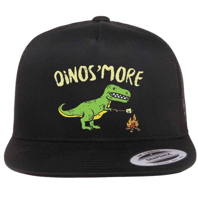 Dinosmore Funny Dino Smore Camping Dinosaur Camp Camper Flatbill Hat