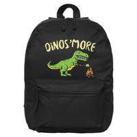 Dinosmore Funny Dino Smore Camping Dinosaur Camp Camper 16 in Basic Backpack