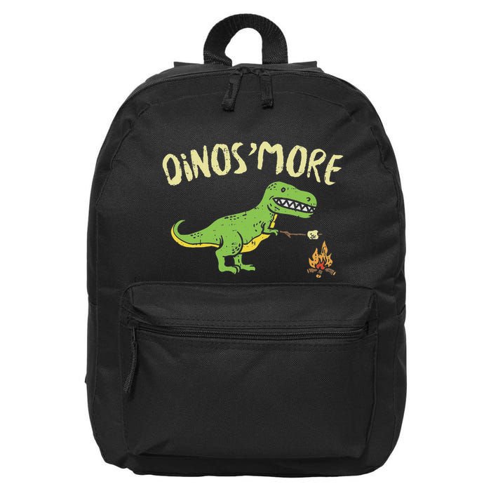 Dinosmore Funny Dino Smore Camping Dinosaur Camp Camper 16 in Basic Backpack