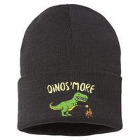 Dinosmore Funny Dino Smore Camping Dinosaur Camp Camper Sustainable Knit Beanie