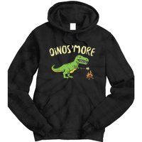 Dinosmore Funny Dino Smore Camping Dinosaur Camp Camper Tie Dye Hoodie