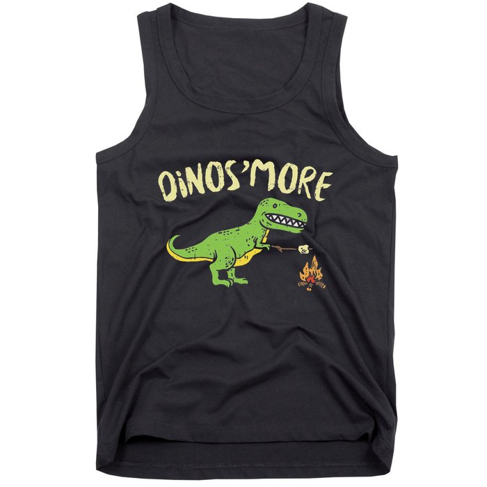 Dinosmore Funny Dino Smore Camping Dinosaur Camp Camper Tank Top