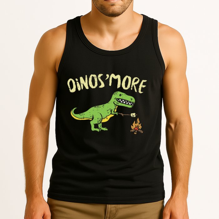 Dinosmore Funny Dino Smore Camping Dinosaur Camp Camper Tank Top