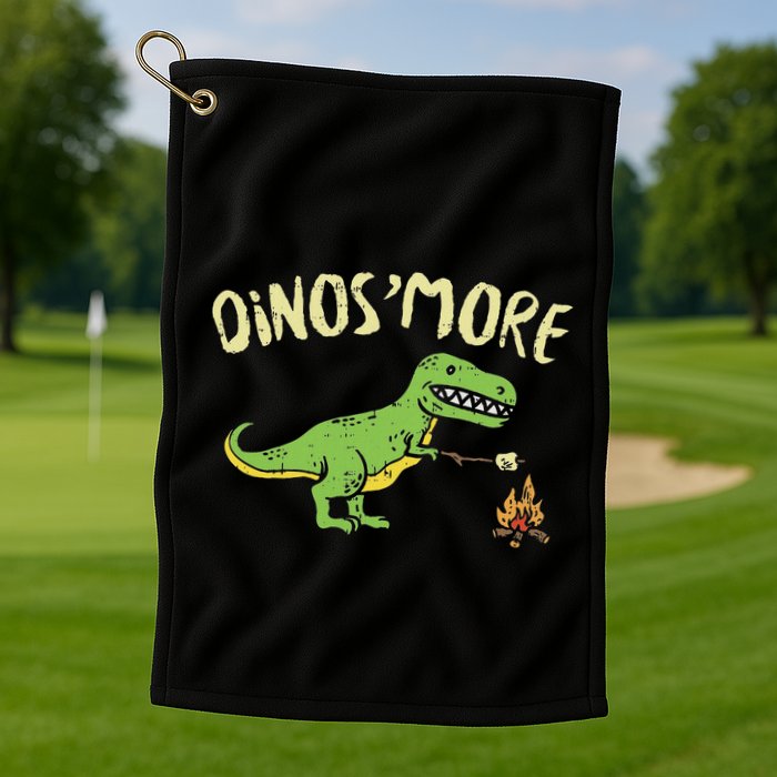 Dinosmore Funny Dino Smore Camping Dinosaur Camp Camper Golf Towel