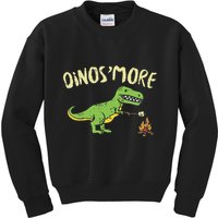 Dinosmore Funny Dino Smore Camping Dinosaur Camp Camper Kids Sweatshirt