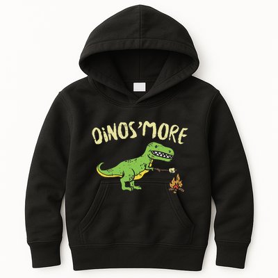 Dinosmore Funny Dino Smore Camping Dinosaur Camp Camper Kids Hoodie