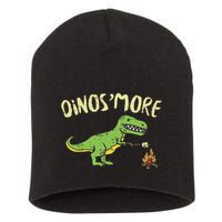Dinosmore Funny Dino Smore Camping Dinosaur Camp Camper Short Acrylic Beanie