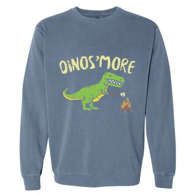 Dinosmore Funny Dino Smore Camping Dinosaur Camp Camper Garment-Dyed Sweatshirt