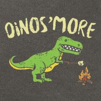 Dinosmore Funny Dino Smore Camping Dinosaur Camp Camper Cotton Canvas Backpack
