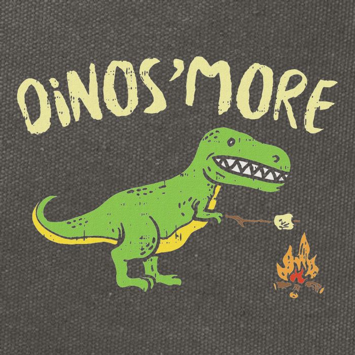 Dinosmore Funny Dino Smore Camping Dinosaur Camp Camper Cotton Canvas Backpack