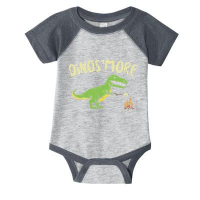 Dinosmore Funny Dino Smore Camping Dinosaur Camp Camper Infant Baby Jersey Bodysuit