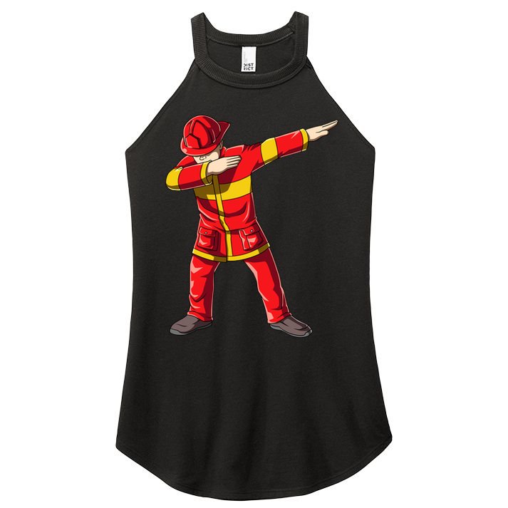 Dabbing Firefighter Dab Junior Firefighters Funny Fire Gift Women's Perfect Tri Rocker Tank