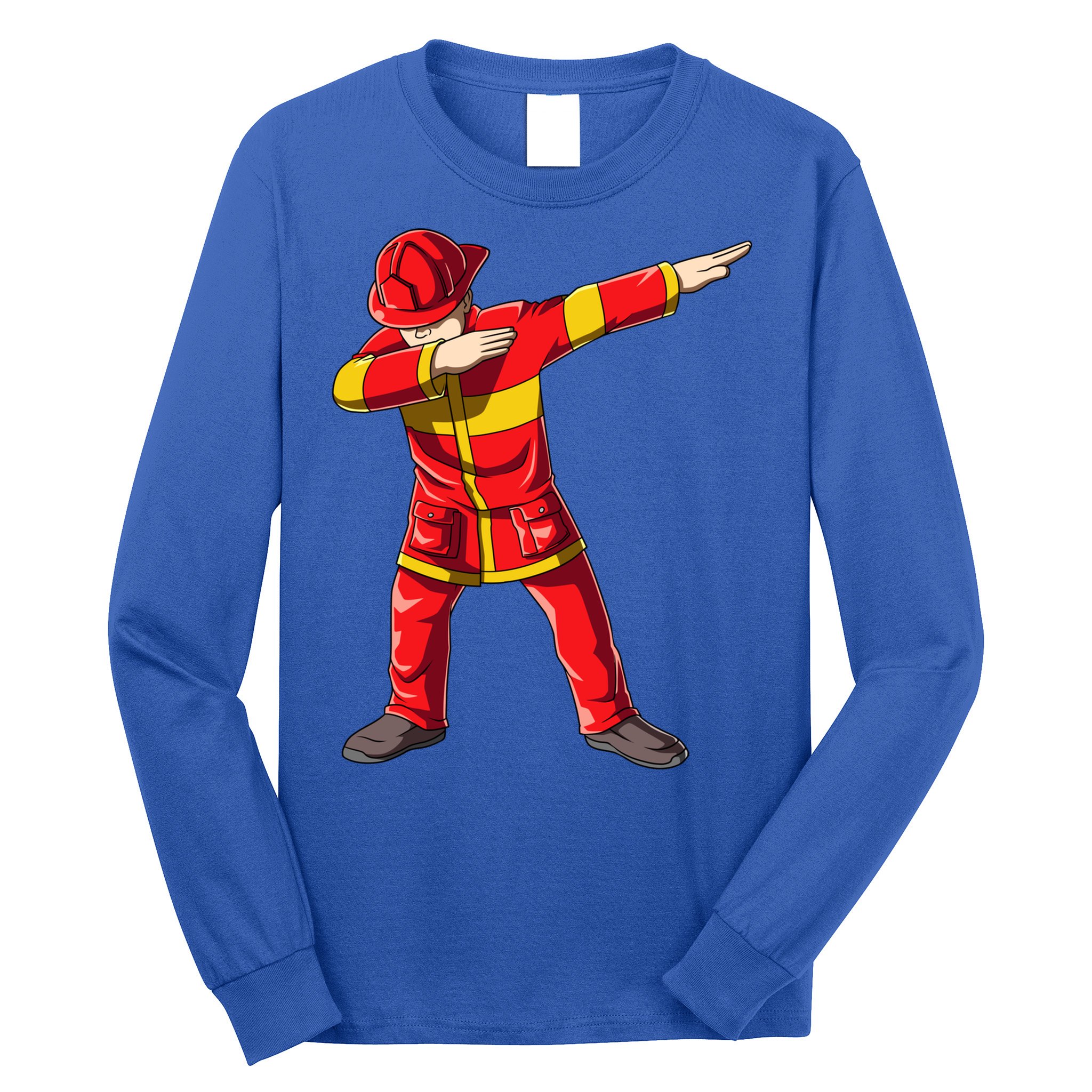 Dabbing Firefighter Dab Junior Firefighters Funny Fire Gift Long Sleeve Shirt