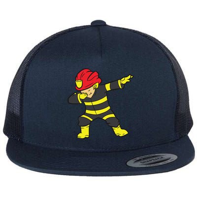 Dabbing Firefighter Dabbing Fire Fire Dab Gift Flat Bill Trucker Hat