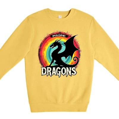 Dragons Fantasy Dragon Magical And Funny Dragon Lover Gifts Premium Crewneck Sweatshirt