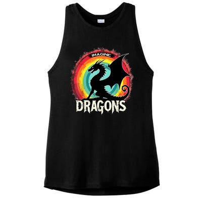 Dragons Fantasy Dragon Magical And Funny Dragon Lover Gifts Ladies PosiCharge Tri-Blend Wicking Tank