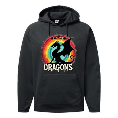 Dragons Fantasy Dragon Magical And Funny Dragon Lover Gifts Performance Fleece Hoodie