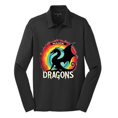 Dragons Fantasy Dragon Magical And Funny Dragon Lover Gifts Silk Touch Performance Long Sleeve Polo