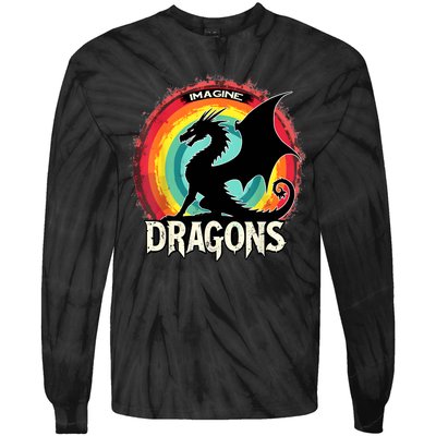 Dragons Fantasy Dragon Magical And Funny Dragon Lover Gifts Tie-Dye Long Sleeve Shirt