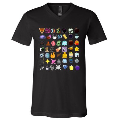 Devil Fruit Devils Fruit Of Blox Fruit V-Neck T-Shirt