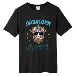 Dadacorn Fathers Day Funny Daddy Beard Graphic Dad Unicorn Tall Fusion ChromaSoft Performance T-Shirt