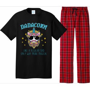 Dadacorn Fathers Day Funny Daddy Beard Graphic Dad Unicorn Pajama Set