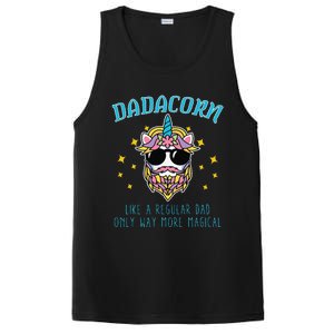 Dadacorn Fathers Day Funny Daddy Beard Graphic Dad Unicorn PosiCharge Competitor Tank