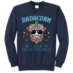 Dadacorn Fathers Day Funny Daddy Beard Graphic Dad Unicorn Sweatshirt