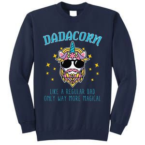 Dadacorn Fathers Day Funny Daddy Beard Graphic Dad Unicorn Tall Sweatshirt