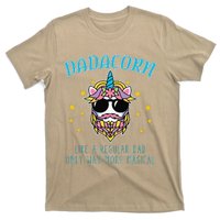 Dadacorn Fathers Day Funny Daddy Beard Graphic Dad Unicorn T-Shirt