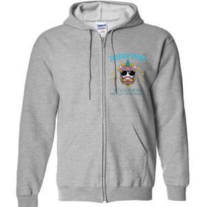 Dadacorn Fathers Day Funny Daddy Beard Graphic Dad Unicorn Full Zip Hoodie