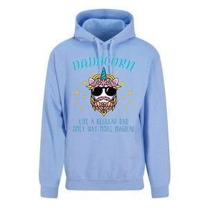 Dadacorn Fathers Day Funny Daddy Beard Graphic Dad Unicorn Unisex Surf Hoodie