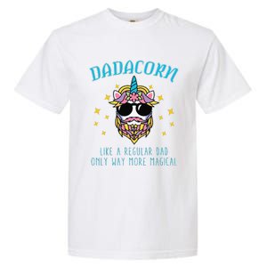 Dadacorn Fathers Day Funny Daddy Beard Graphic Dad Unicorn Garment-Dyed Heavyweight T-Shirt