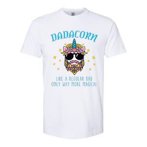 Dadacorn Fathers Day Funny Daddy Beard Graphic Dad Unicorn Softstyle CVC T-Shirt