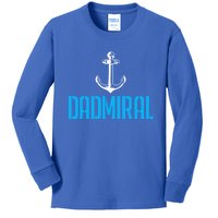 Dadmiral Father Dad Boat Captain Sailors Cool Gift Kids Long Sleeve Shirt