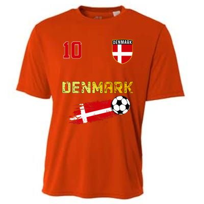 Denmark Flag Danish Pride Lovers Cooling Performance Crew T-Shirt