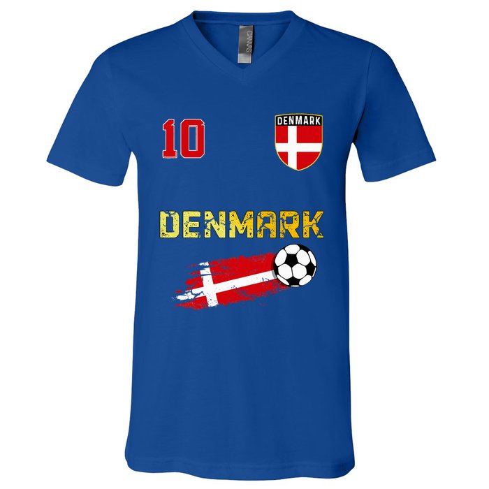 Denmark Flag Danish Pride Lovers V-Neck T-Shirt