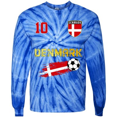 Denmark Flag Danish Pride Lovers Tie-Dye Long Sleeve Shirt